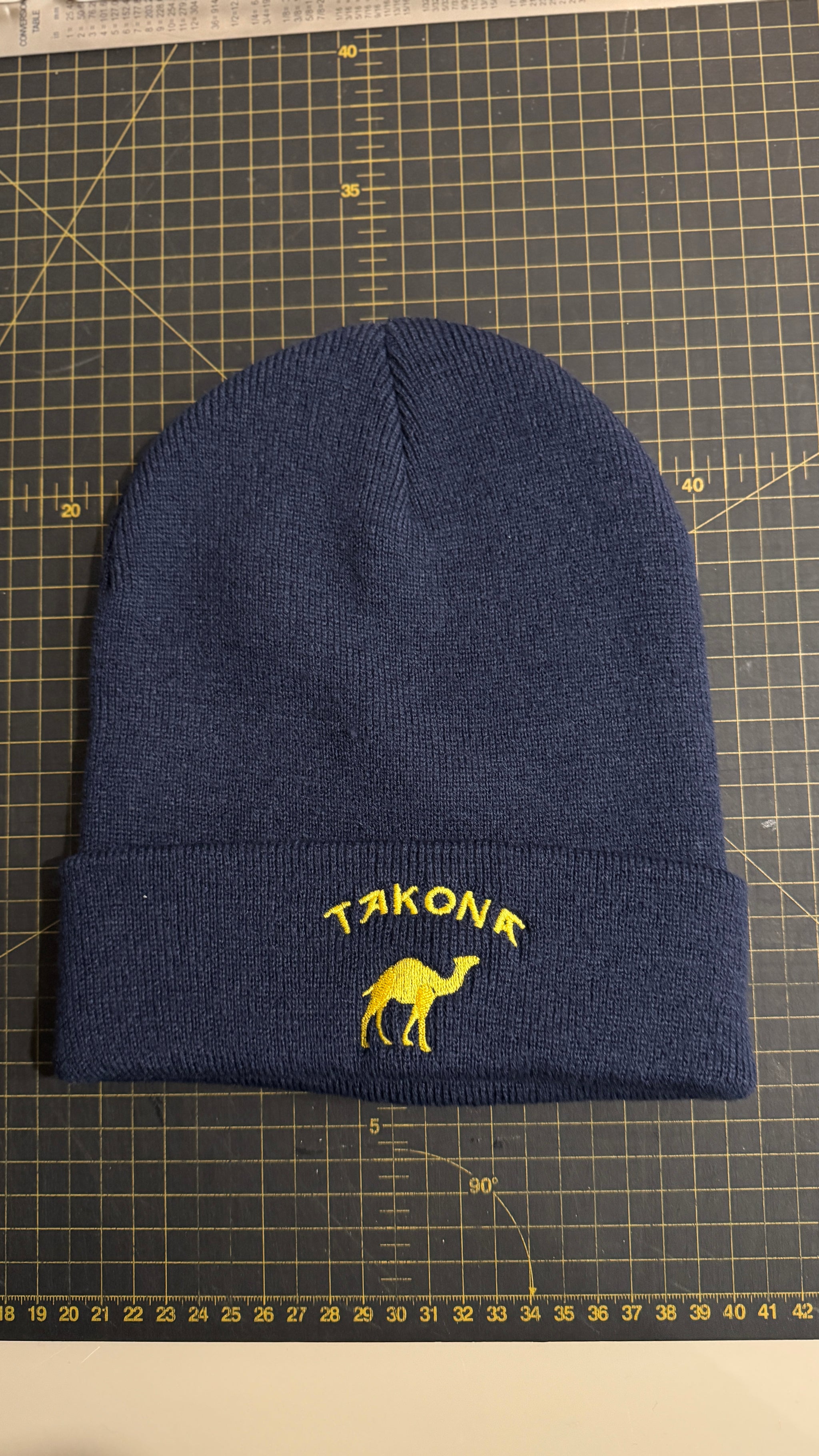 Camel Embroidered Beanie