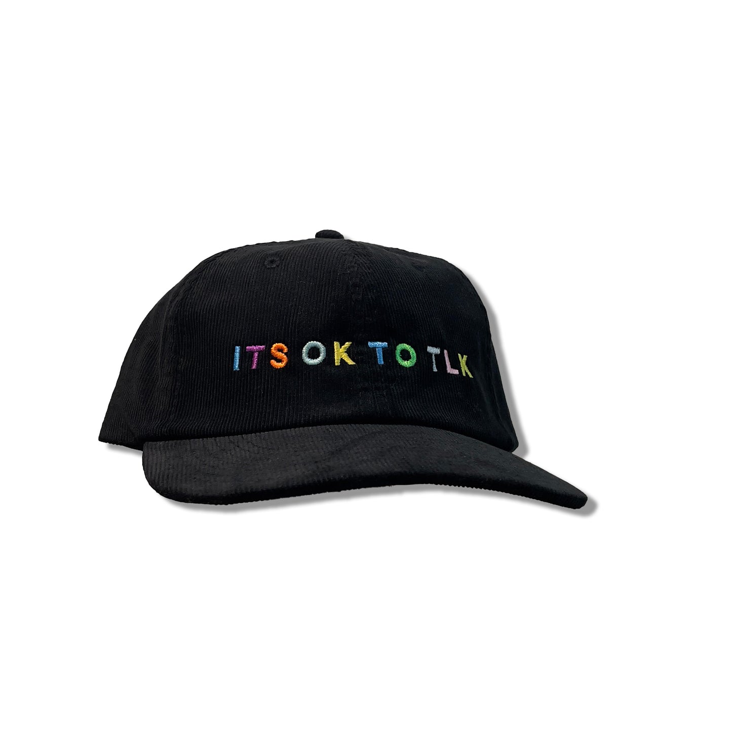 ITS OK TO TLK Rainbow Embroidered Corduroy Baseball Cap