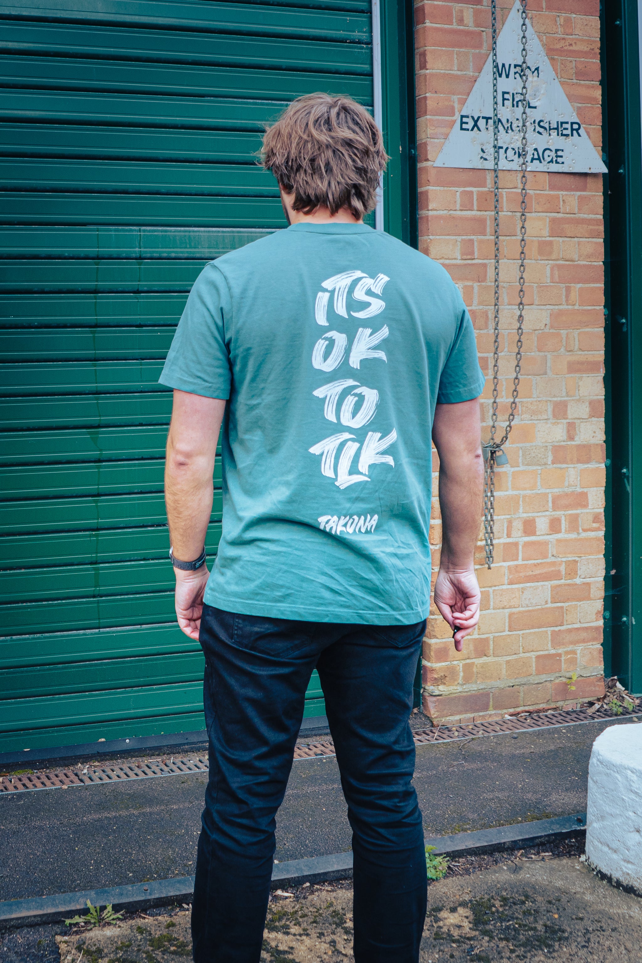 It’s Ok To Tlk paint style tee.