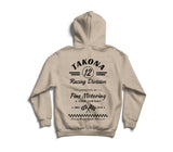 Takona Classic Racing Division hoodie in Desert Dust, back view with No. 12 motorsport print