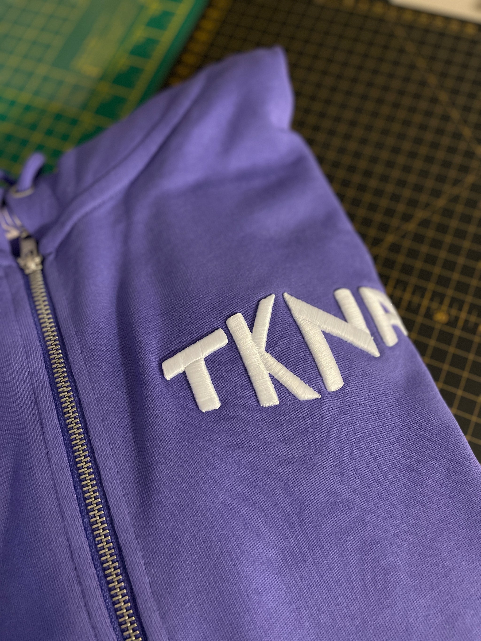 TKNA 3D Embroidered Zip Down Hoodie