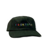 ITS OK TO TLK Rainbow Embroidered Corduroy Baseball Cap