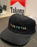 ITS OK TO TLK Rainbow Embroidered Corduroy Baseball Cap