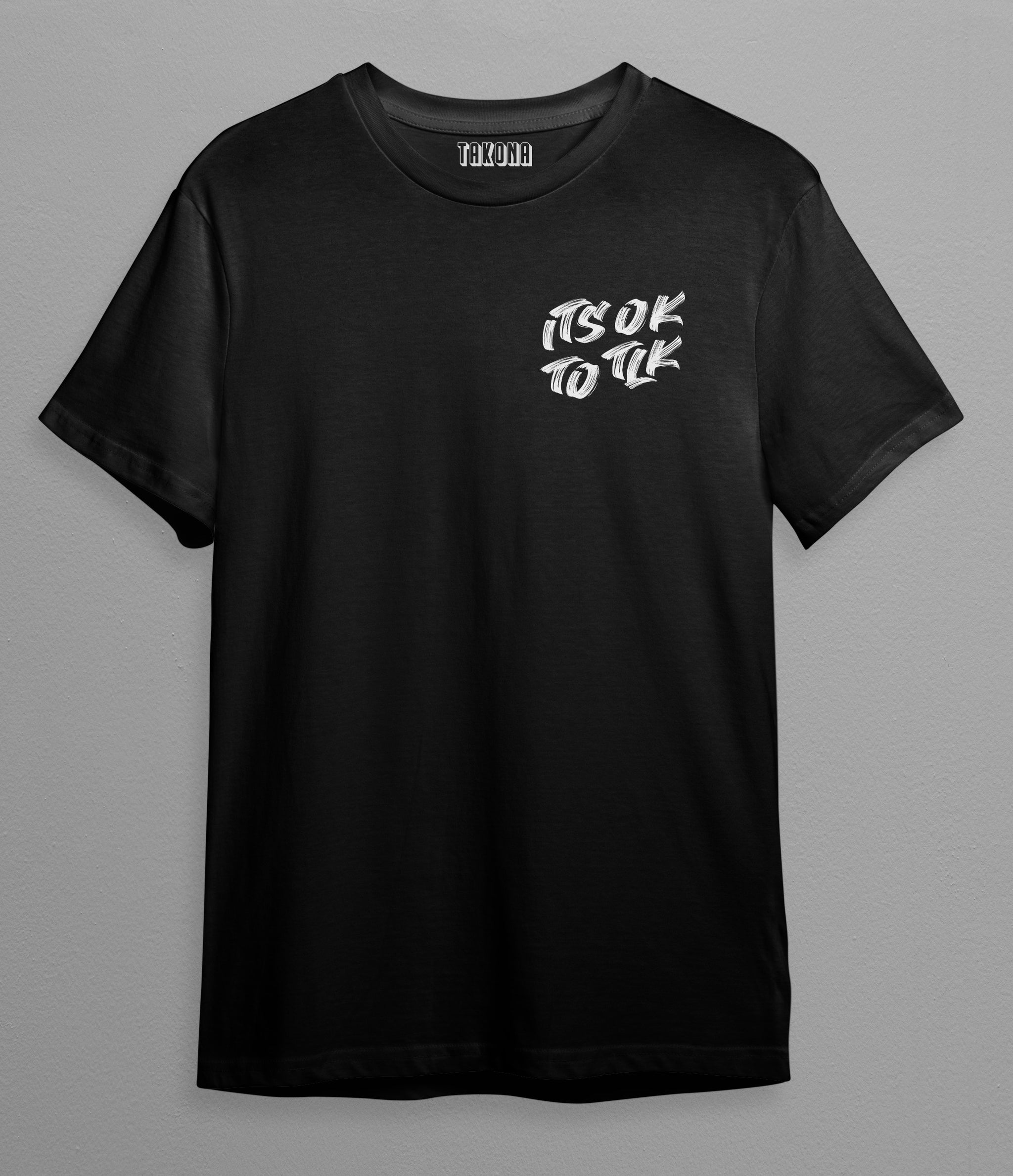 It’s Ok To Tlk paint style tee.