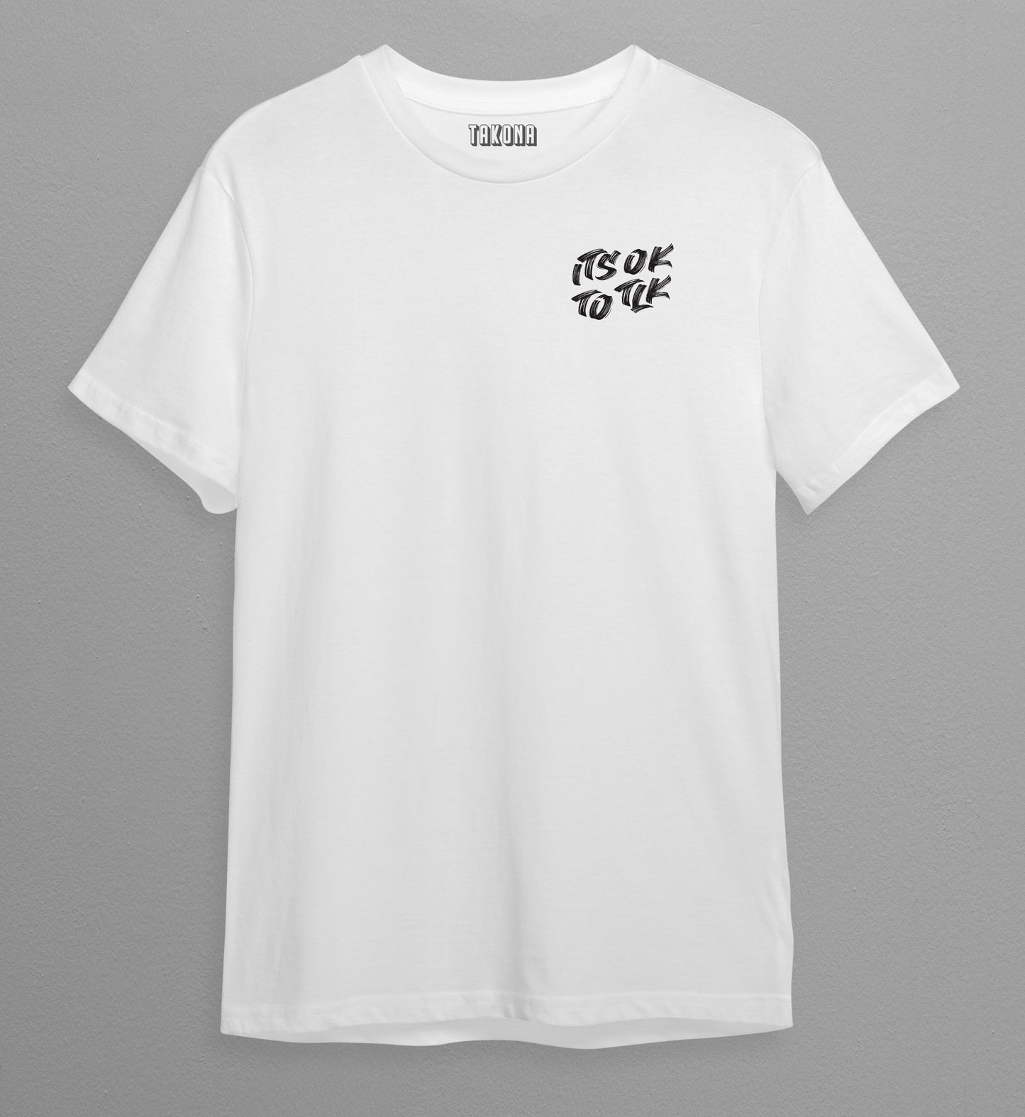 It’s Ok To Tlk paint style tee.