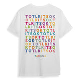 Its Ok To Tlk Rainbow Grid Tee