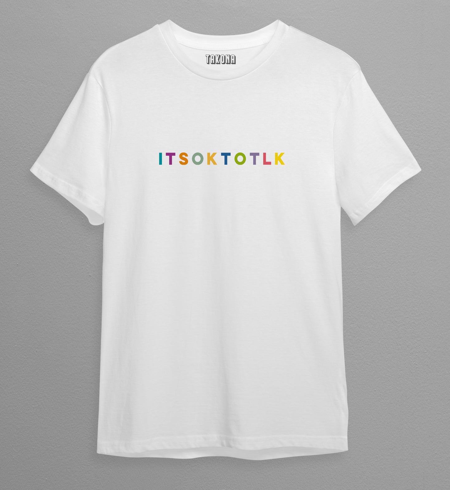 Its Ok To Tlk Rainbow Grid Tee