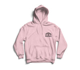 Takona Classic Racing Division hoodie in Cotton Pink, front view with embroidery