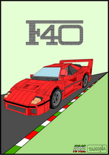 Ferrari F40 LEGO® Brick Art Print