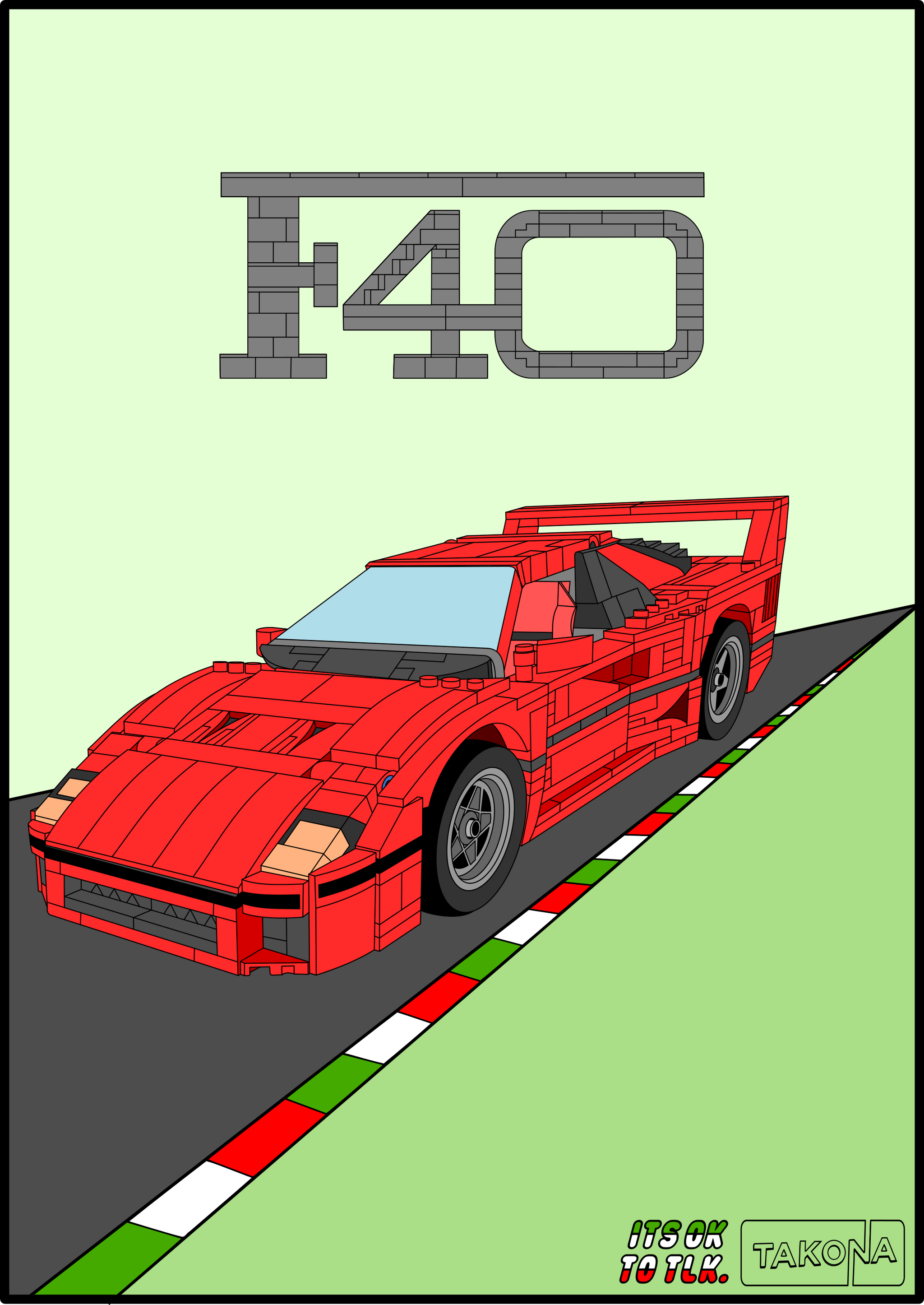 Ferrari F40 LEGO® Brick Art Print