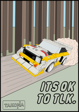 LEGO Audi Quattro Drawing Sublimation Printed onto high GSM Paper.