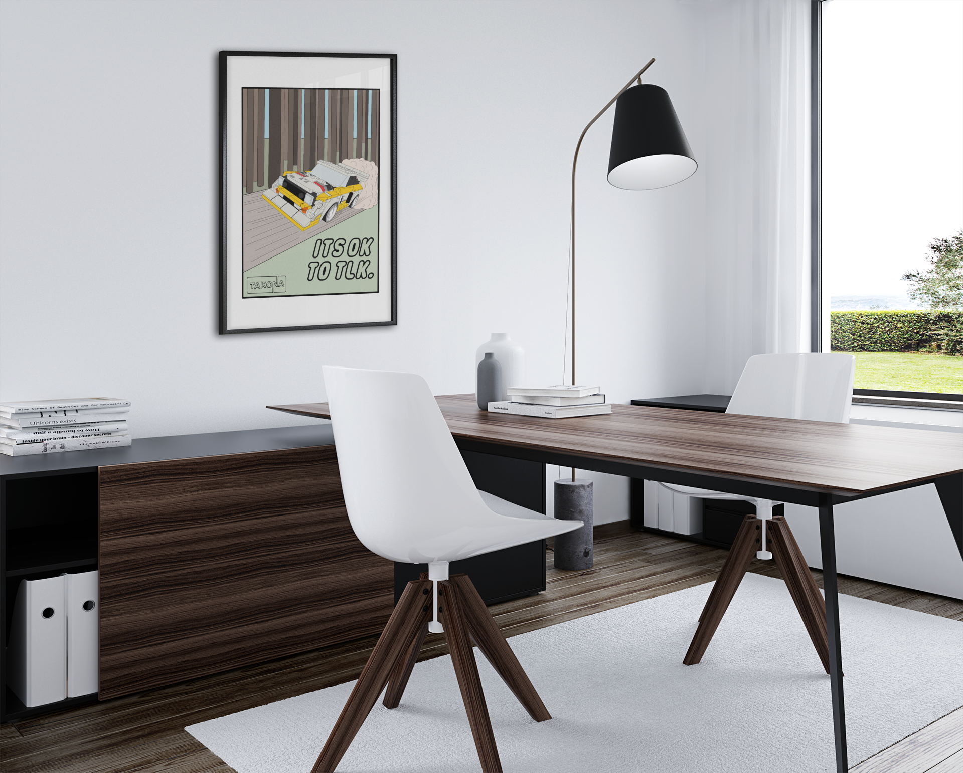 LEGO Audi Quattro Drawing Sublimation Printed onto high GSM Paper.