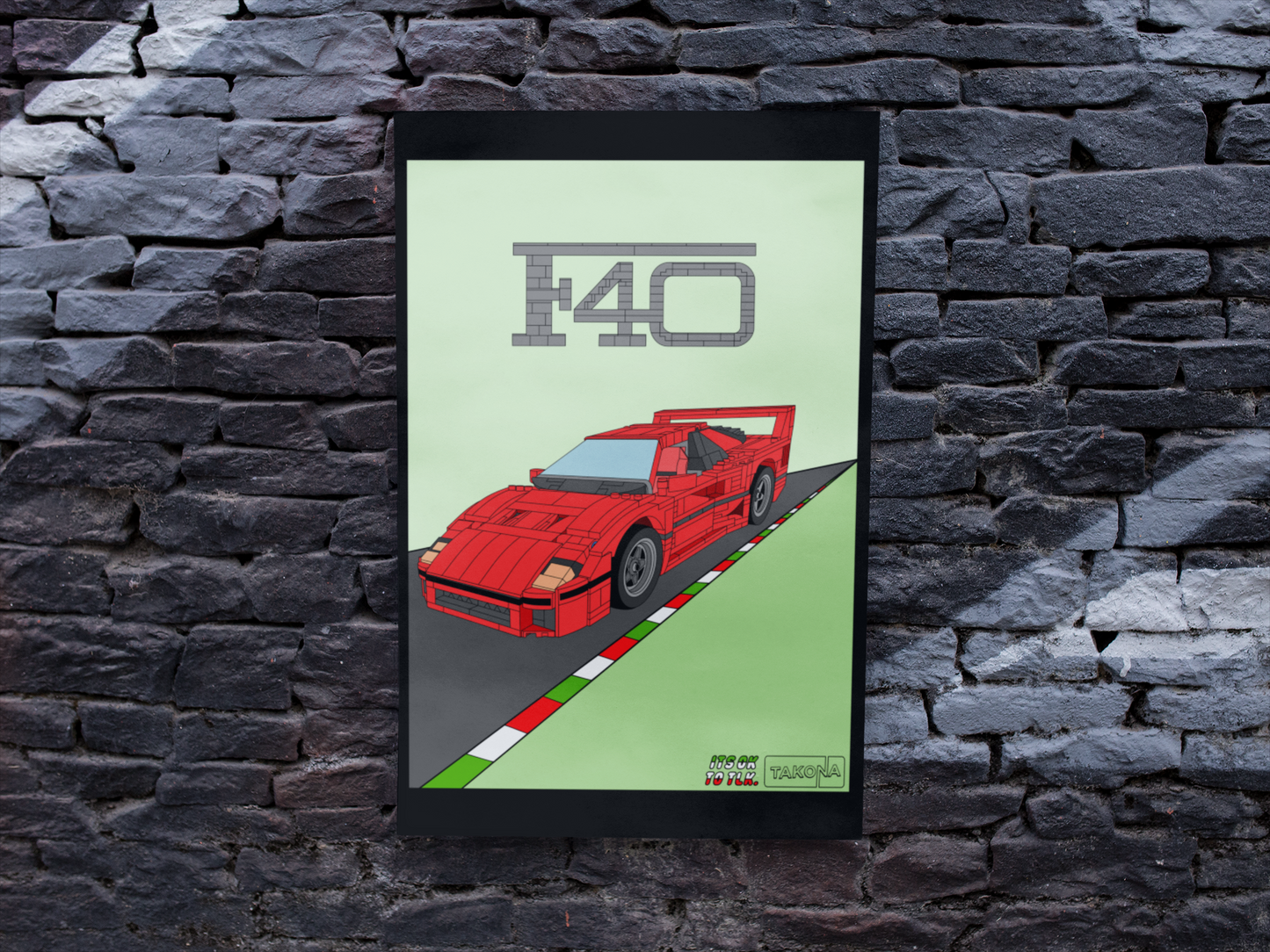 Ferrari F40 LEGO® Brick Art Print